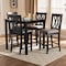 Baxton Studio Reneau Gray Upholstered Espresso Finished 5-Piece Wood Pub Set 157-9596-9776 - alternate 5